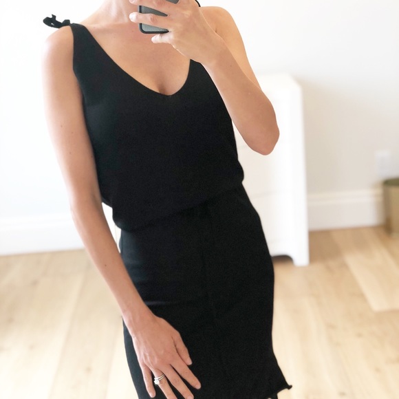 🟡 SALE! NAPA Black Sleeveless Shoulder Tie Dress - Picture 3 of 5